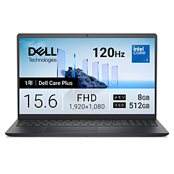 DELL ノートパソコン Dell 15(DC15250) カーボンブラック ND25-GNBC [15.6型 /Windows11 Home /intel Core 3 /メモリ:8GB /SSD:512GB /無し /日本語版キーボード /2026年夏モデル]