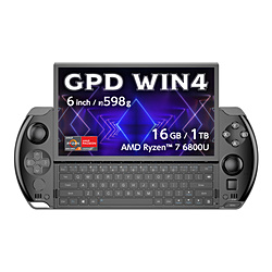 TENKU GPDWIN4-BK16-1R ポータブルゲーミングPC GPD WIN4 マットブラック [6.0型 /Windows11 Home /AMD Ryzen 7 /メモリ:16GB /SSD:1TB /WPS Office /英語版キーボード /2023年5月モデル]