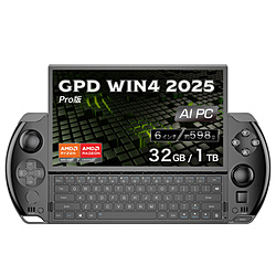 GPDWIN4-25BK-3210R ポータブルゲーミングPC GPD WIN4 2025 ブラック [6.0型 /Windows11 Home /AMD Ryzen 7 /メモリ:32GB /SSD:1TB /英語版キーボード /2025年1月モデル]