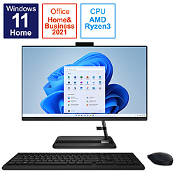 Lenovo F0G10047JP デスクトップパソコン IdeaCentre AIO360 ブラック [23.8型 /AMD Ryzen3 /メモリ:8GB /SSD:512GB /2021年12月モデル]