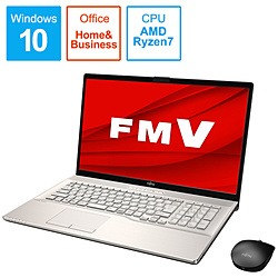 FUJITSU ノートパソコン LIFEBOOKNH78/E2 シャンパンゴールド FMVN78E2GB [17.3型 /Windows10 Home /AMD Ryzen 7 /メモリ:8GB /SSD:1TB /Office HomeandBusiness /2020年8月モデル]