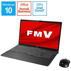 FUJITSU ノートパソコン LIFEBOOKAH77/E3 ブライトブラック FMVA77E3B [15.6型 /Windows10 Home /intel Core i7 /メモリ:8GB /SSD:1TB /Office HomeandBusiness /2020年冬モデル]