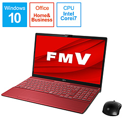FUJITSU ノートパソコン LIFEBOOKAH77/E3 ガーネットレッド FMVA77E3R [15.6型 /Windows10 Home /intel Core i7 /メモリ:8GB /SSD:1TB /Office HomeandBusiness /2020年冬モデル]