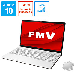 FUJITSU ノートパソコン LIFEBOOKAH53/E3 プレミアムホワイト FMVA53E3W [15.6型 /Windows10 Home /intel Core i7 /メモリ:8GB /SSD:512GB /Office HomeandBusiness /日本語版キーボード /2020年冬モデル]