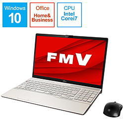 FUJITSU ノートパソコン LIFEBOOKAH53/E3 シャンパンゴールド FMVA53E3G [15.6型 /Windows10 Home /intel Core i7 /メモリ:8GB /SSD:512GB /Office HomeandBusiness /日本語版キーボード /2020年冬モデル]