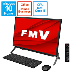 FUJITSU FMVF77E3B デスクトップパソコン ESPRIMO FH77/E3(テレビ機能) ブラック [23.8型 /intel Core i7 /メモリ:8GB /HDD:1TB /SSD:256GB /2020年冬モデル]