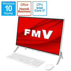 FUJITSU FMVF70E3W デスクトップパソコン ESPRIMO FH70/E3 ホワイト [23.8型 /intel Core i7 /メモリ:8GB /SSD:512GB /2020年冬モデル]