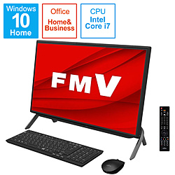 FUJITSU FMVF77E3BB デスクトップパソコン ESPRIMO FH77/E3(テレビ機能) ブラック [23.8型 /intel Core i7 /メモリ:8GB /HDD:1TB /Optane:16GB /SSD:256GB /2020年冬モデル]