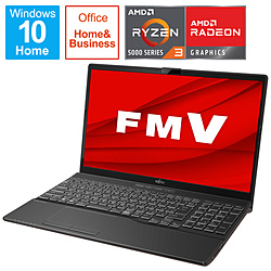 FUJITSU ノートパソコン LIFEBOOK AH43/F1 ブライトブラック FMVA43F1BB [15.6型 /Windows10 Home /AMD Ryzen 3 /メモリ:8GB /SSD:512GB /Office HomeandBusiness /日本語版キーボード /2021年春モデル]