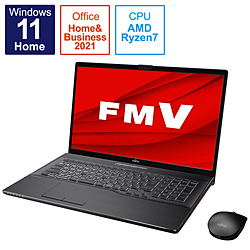 FUJITSU ノートパソコン LIFEBOOK NH90/F3 ブライトブラック FMVN90F3B [17.3型 /Windows11 Home /AMD Ryzen 7 /メモリ:16GB /SSD:512GB /Office HomeandBusiness /日本語版キーボード /2021年10月モデル]