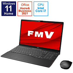 FUJITSU ノートパソコン LIFEBOOK AH53/F3 ブライトブラック FMVA53F3B [15.6型 /Windows11 Home /intel Core i7 /メモリ:8GB /SSD:512GB /Office HomeandBusiness /日本語版キーボード /2021年10月モデル]