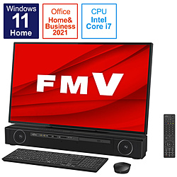 FUJITSU FMVF90F3B デスクトップパソコン ESPRIMO FH90/F3(テレビ機能) オーシャンブラック [27型 /intel Core i7 /メモリ:16GB /HDD:4TB /SSD:256GB /2021年12月モデル]