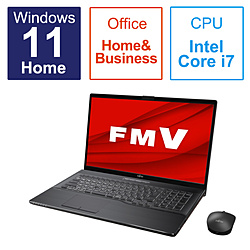 FUJITSU ノートパソコン FMV LIFEBOOK NH90/H1 ブライトブラック FMVN90H1B [17.3型 /Windows11 Home /intel Core i7 /メモリ:16GB /SSD:512GB /Office HomeandBusiness /日本語版キーボード /2023年1月モデル]