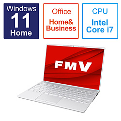 FUJITSU ノートパソコン FMV LIFEBOOK UH90/H1 シルバーホワイト FMVU90H1W [14.0型 /Windows11 Home /intel Core i7 /メモリ:16GB /SSD:512GB /Office HomeandBusiness /日本語版キーボード /2023年1月モデル]