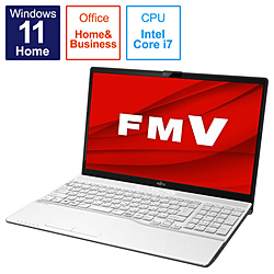 FUJITSU ノートパソコン LIFEBOOK AH50/G プレミアムホワイト FMVA500GW2 [15.6型 /Windows11 Home /intel Core i7 /メモリ:8GB /SSD:256GB /Office HomeandBusiness /日本語版キーボード /2022年11月モデル]