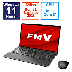 FUJITSU ノートパソコン FMV LIFEBOOK AH77/H2 ブライトブラック FMVA77H2B [15.6型 /Windows11 Home /intel Core i7 /メモリ:16GB /SSD:512GB /Office HomeandBusiness /日本語版キーボード /2023年6月モデル]