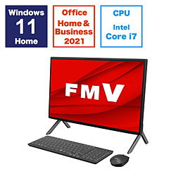 FUJITSU FMVF77H3B デスクトップパソコン FMV ESPRIMO FH77/H3 ブラック [23.8型 /intel Core i7 /メモリ:16GB /SSD:512GB /2023年11月モデル]