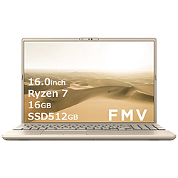 FUJITSU ノートパソコン FMV LIFEBOOK AH53/J3 ベージュゴールド FMVA53J3G [16.0型 /Windows11 Home /AMD Ryzen 7 /メモリ:16GB /SSD:512GB /Office Home and Business /日本語版キーボード /2024年10月モデル]
