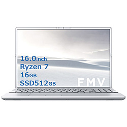 FUJITSU ノートパソコン FMV LIFEBOOK AH53/J3 ファインシルバー FMVA53J3S [16.0型 /Windows11 Home /AMD Ryzen 7 /メモリ:16GB /SSD:512GB /Office Home and Business /日本語版キーボード /2024年10月モデル]