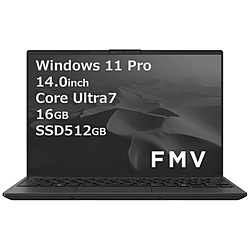 FUJITSU ノートパソコン FMV LIFEBOOK UH-X/J3 ピクトブラック FMVUXJ3B [14.0型 /Windows11 Pro /intel Core Ultra 7 /メモリ:16GB /SSD:512GB /Office Home and Business /日本語版キーボード /2024年10月モデル]