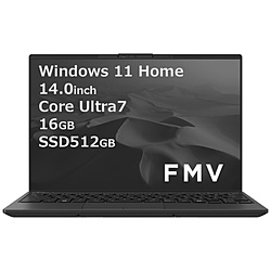 FUJITSU ノートパソコン FMV LIFEBOOK UH90/J3 ピクトブラック FMVU90J3B [14.0型 /Windows11 Home /intel Core Ultra 7 /メモリ:16GB /SSD:512GB /Office Home and Business /日本語版キーボード /2024年10月モデル]
