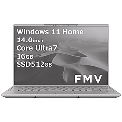FUJITSU ノートパソコン FMV LIFEBOOK UH90/J3 フロストグレー FMVU90J3H [14.0型 /Windows11 Home /intel Core Ultra 7 /メモリ:16GB /SSD:512GB /Office Home and Business /日本語版キーボード /2024年10月モデル]