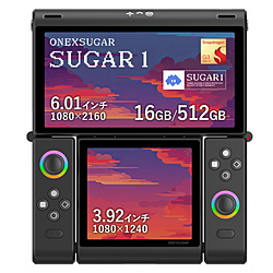ONEXPLAYER ONEXSUGAR16512BK ポータブルゲーミングPC ONEXSUGAR SUGAR1 [6.01+3.92インチ /Android14 /RAM:16GB /ROM:512GB] ブラック [Snapdragon]