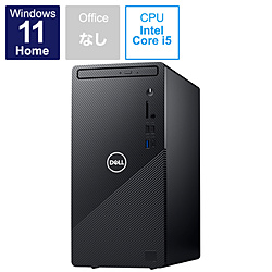 DELL DI50-CHL デスクトップパソコン Inspiron 3891 ブラック [モニター無し /Windows11 Home /intel Core i5 /メモリ:8GB /HDD:1TB /SSD:256GB /無し /2022年春モデル]