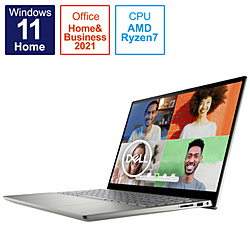 DELL ノートパソコン Inspiron 14 2-in-1 ペブルグリーン MI784CP-CHHBC [14.0型 /Windows11 Home /AMD Ryzen 7 /メモリ:16GB /SSD:512GB /Office HomeandBusiness /日本語版キーボード /2022年春モデル]