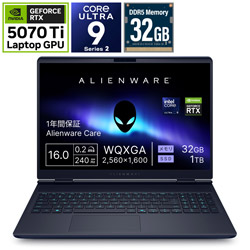 DELL NAA96-GNC ゲーミングノートパソコン Alienware 16X Aurora AC16251(RTX 5070Ti ) インターステラー インディゴ