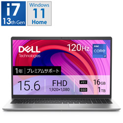 DELL ノートパソコン Inspiron 15 3530 プラチナシルバー NI385-FHLSC [15.6型 /Windows11 Home /intel Core i7 /メモリ:16GB /SSD:1TB /無し /日本語版キーボード /2025年春モデル]