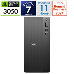 DELL DAD70-FNHBC デスクトップパソコン ブラック [モニター無し /Windows11 Home /intel Core Ultra 7 /メモリ:16GB /SSD:1TB /Office HomeandBusiness /2025年夏モデル]