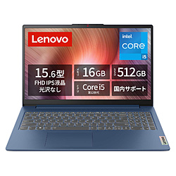 Lenovo ノートパソコン IdeaPad Slim 3i Gen 8 アビスブルー 83ER00EDJP [15.6型 /Windows11 Home /intel Core i5 /メモリ:16GB /SSD:512GB /無し /日本語版キーボード /2024年4月モデル]