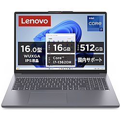 Lenovo ノートパソコン IdeaPad Slim 3i Gen10 ルナグレー 83K20019JP [16.0型 /Windows11 Home /intel Core i7 /メモリ:16GB /SSD:512GB /Office Home and Business /日本語版キーボード /2025年2月モデル]