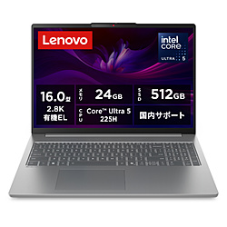 Lenovo ノートパソコン IdeaPad Slim5i Gen10 ルナグレー 83ND0002JP [16.0型 /Windows11 Home /intel Core Ultra 5 /メモリ:24GB /SSD:512GB /Office Home and Business /日本語版キーボード /2025年6月モデル]