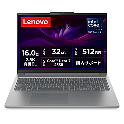 Lenovo ノートパソコン IdeaPad Slim5i Gen10 ルナグレー 83ND0004JP [16.0型 /Windows11 Home /intel Core Ultra 7 /メモリ:32GB /SSD:512GB /Office Home and Business /日本語版キーボード /2025年6月モデル]