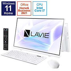NEC PC-A2377CAW デスクトップパソコン LAVIE A23(ダブルチューナ) ファインホワイト [23.8型 /intel Core i7 /メモリ:8GB /SSD:1TB /2021年秋冬モデル]