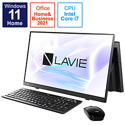 NEC PC-A2365CAB デスクトップパソコン LAVIE A23 ファインブラック [23.8型 /intel Core i7 /メモリ:8GB /SSD:512GB /2021年秋冬モデル]