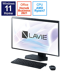 NEC PC-A2797DAB デスクトップパソコン LAVIE A27(ダブルチューナ) ファインブラック [27型 /AMD Ryzen7 /メモリ:16GB /SSD:1TB /2022年春モデル]