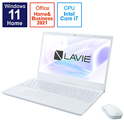 NEC ノートパソコン LAVIE N15シリーズ(N1575/EAW) パールホワイト PC-N1575EAW [15.6型 /Windows11 Home /intel Core i7 /メモリ:16GB /SSD:512GB /Office HomeandBusiness /日本語版キーボード /2022年秋冬モデル]