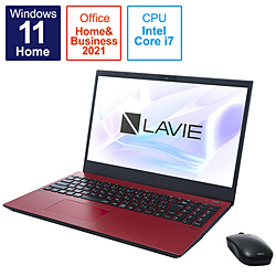 NEC ノートパソコン LAVIE N15シリーズ(N1575/EAR) カームレッド PC-N1575EAR [15.6型 /Windows11 Home /intel Core i7 /メモリ:16GB /SSD:512GB /Office HomeandBusiness /日本語版キーボード /2022年秋冬モデル]