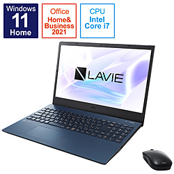 NEC ノートパソコン LAVIE N15シリーズ(N1573/EAL) ネイビーブルー PC-N1573EAL [15.6型 /Windows11 Home /intel Core i7 /メモリ:16GB /SSD:512GB /Office HomeandBusiness /日本語版キーボード /2022年夏モデル]