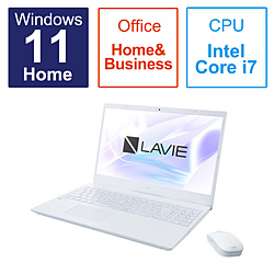 NEC ノートパソコン LAVIE N15(N1570/FAW) パールホワイト PC-N1570FAW [15.6型 /Windows11 Home /intel Core i7 /メモリ:16GB /SSD:256GB /Office HomeandBusiness /日本語版キーボード /2023年春モデル]