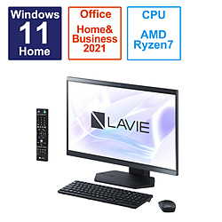 NEC PC-A2377GAB デスクトップパソコン LAVIE A23(A2377/GAB) ファインブラック [23.8型 /AMD Ryzen7 /メモリ:16GB /SSD:1TB /2023年5月モデル]