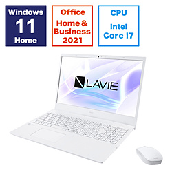 NEC ノートパソコン LAVIE N15(N1570/GAW) パールホワイト PC-N1570GAW [15.6型 /Windows11 Home /intel Core i7 /メモリ:16GB /SSD:256GB /Office HomeandBusiness /日本語版キーボード /2023年夏モデル]