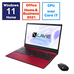 NEC ノートパソコン LAVIE N15(N1570/GAR) カームレッド PC-N1570GAR [15.6型 /Windows11 Home /intel Core i7 /メモリ:16GB /SSD:256GB /Office HomeandBusiness /日本語版キーボード /2023年夏モデル]