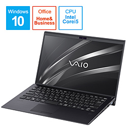 VAIO ノートパソコン VAIO SX14 ブラック VJS14390311B [14.0型 /Windows10 Home /intel Core i5 /メモリ:8GB /SSD:256GB /Office HomeandBusiness /日本語版キーボード /2020年10月モデル]