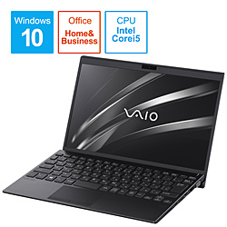 VAIO ノートパソコン VAIO SX12 ブラック VJS12390211B [12.5型 /Windows10 Pro /intel Core i5 /メモリ:8GB /SSD:256GB /Office HomeandBusiness /日本語版キーボード /2020年10月モデル]