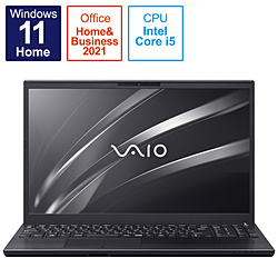 VAIO ノートパソコン S15 ブラック VJS15491111B [15.6型 /Windows11 Home /intel Core i5 /Office HomeandBusiness /メモリ:16GB /SSD:512GB /2021年12月モデル]