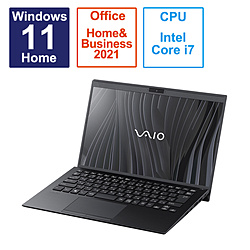 VAIO ノートパソコン VAIO SX14 ファインブラック VJS14690111B [14.0型 /Windows11 Home /intel Core i7 /メモリ:16GB /SSD:1TB /Office HomeandBusiness /日本語版キーボード /2023年6月モデル]